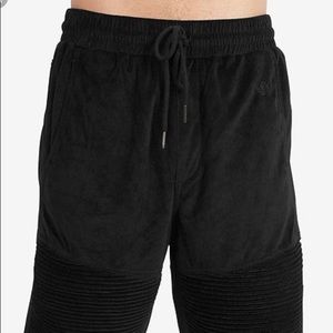 EUC 🚹Dope Black Velour ridged drawstring Shorts🔥